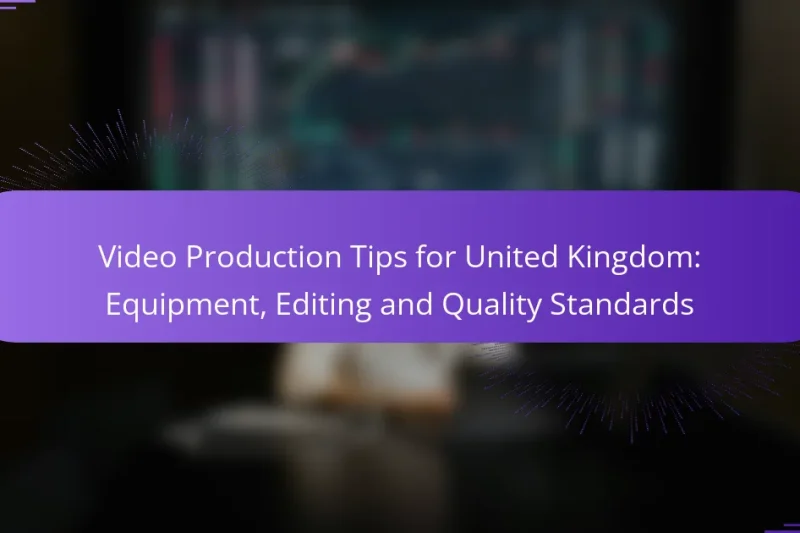 Video Production Tips for United Kingdom: Equipment, Editing and Quality Standards