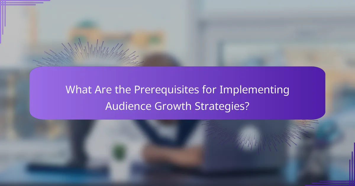 What Are the Prerequisites for Implementing Audience Growth Strategies?