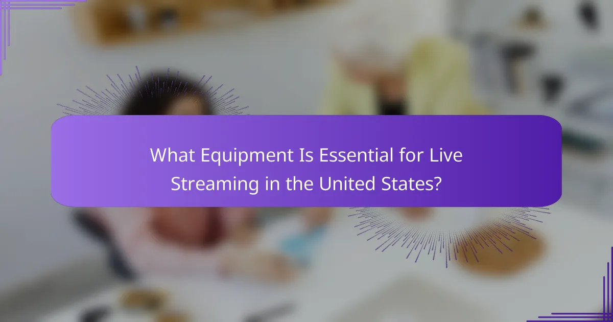 What Equipment Is Essential for Live Streaming in the United States?